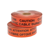 Cinta de peligro subterráneo, Color rojo, Material Aluminio, 304.8m, Leyenda: PRECAUCIÓN: LÍNEA ELÉCTRICA ENTERRADA DEBAJO